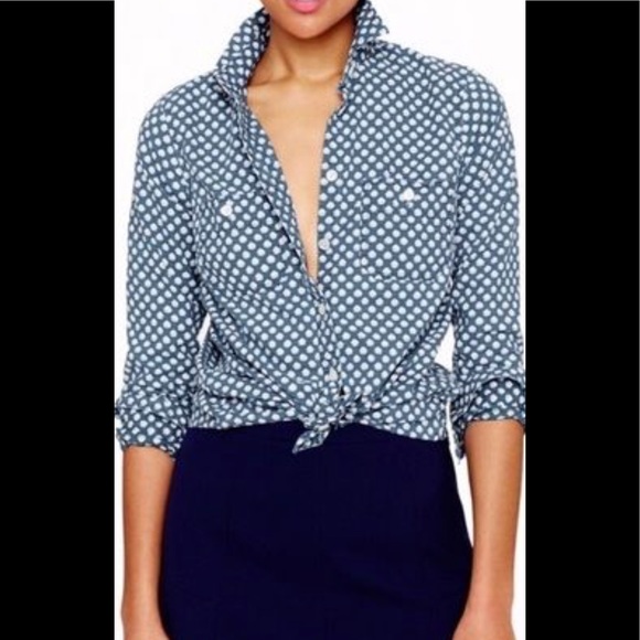 GAP tiny patterned button up chambray - Picture 3 of 5